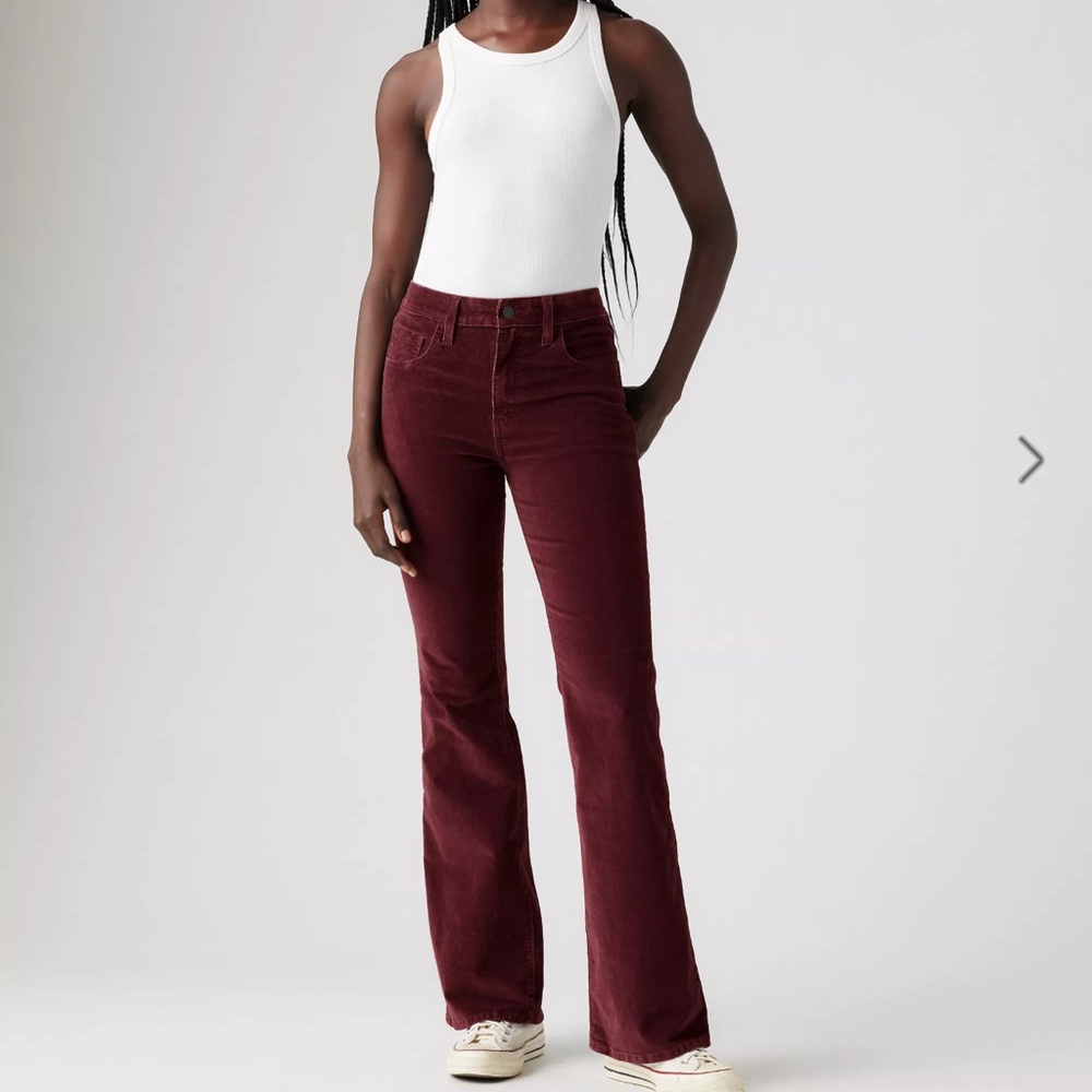 Levi's Ribcage Boot‎ Cut Pants Jeans in Malbec Cord Corduroy